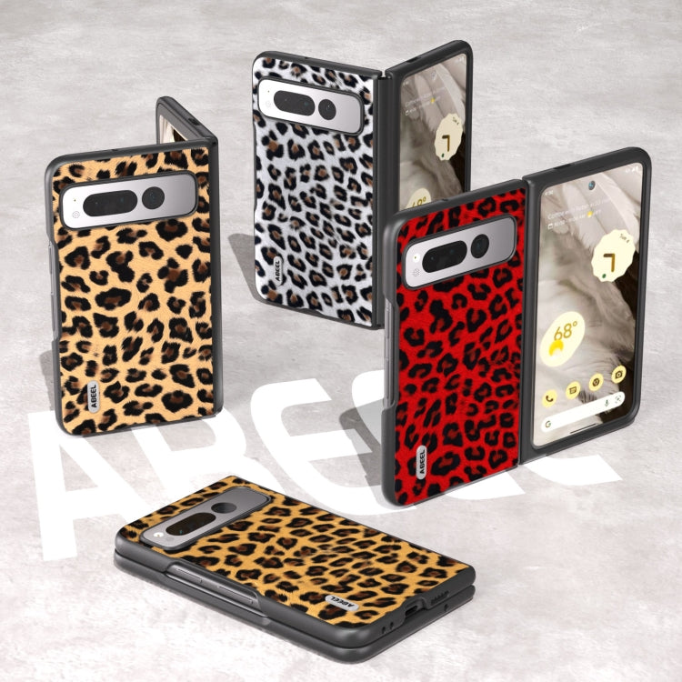 For Google Pixel Fold ABEEL Black Edge Leopard Phone Case(Champagne Gold) - Google Cases by buy2fix | Online Shopping UK | buy2fix