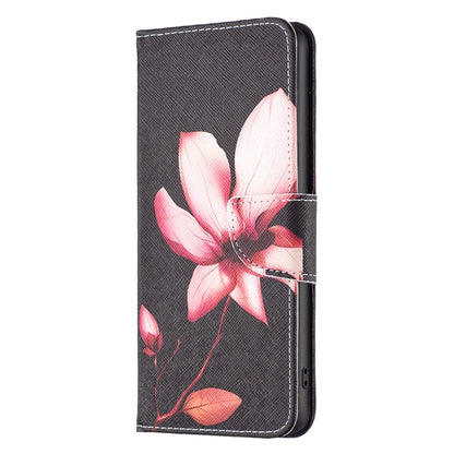 For iPhone 16 Colored Drawing Pattern Flip Leather Phone Case(Lotus) - iPhone 16 Cases by buy2fix | Online Shopping UK | buy2fix