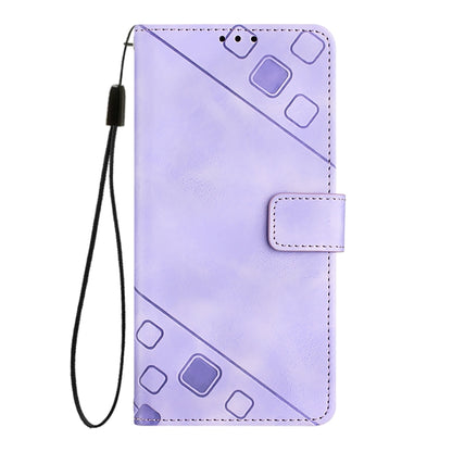 For iPhone SE 2024 Skin-feel Embossed Leather Phone Case(Light Purple) by buy2fix