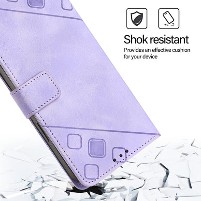 For iPhone SE 2024 Skin-feel Embossed Leather Phone Case(Light Purple) by buy2fix