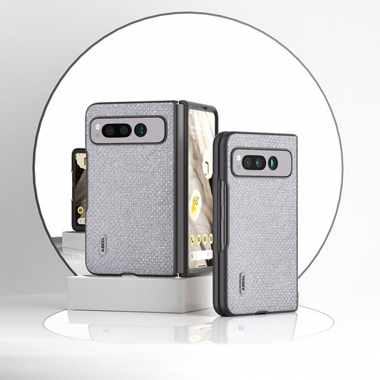 For Google Pixel Fold ABEEL Diamond Series Black Edge Phone Case(Silver) by buy2fix