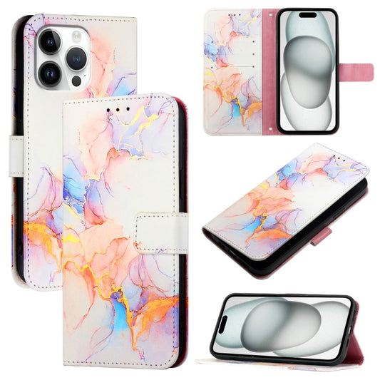 For iPhone 16 Pro Max PT003 Marble Pattern Flip Leather Phone Case(Galaxy Marble White LS004) - iPhone 16 Pro Max Cases by buy2fix | Online Shopping UK | buy2fix