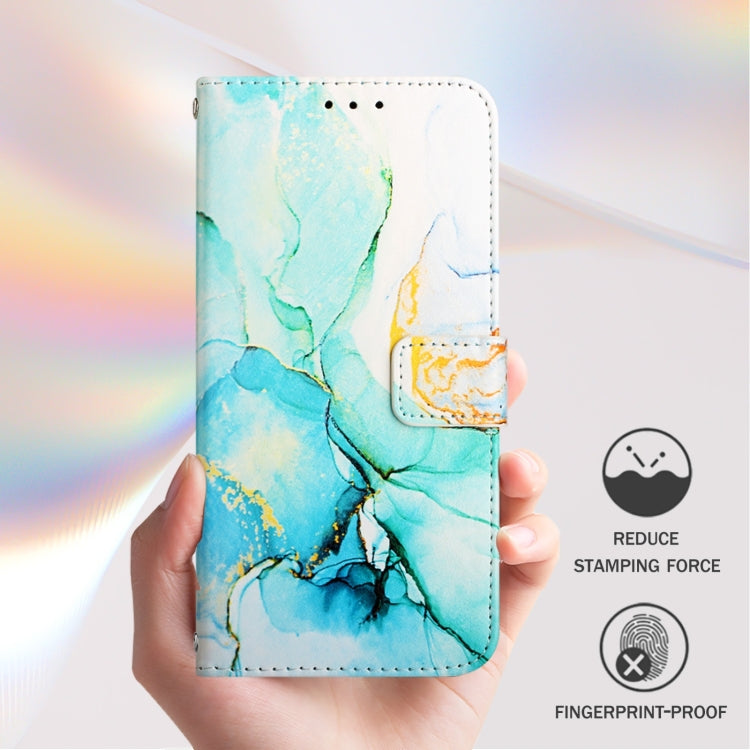 For iPhone 16 PT003 Marble Pattern Flip Leather Phone Case(Green LS003) - iPhone 16 Cases by buy2fix | Online Shopping UK | buy2fix