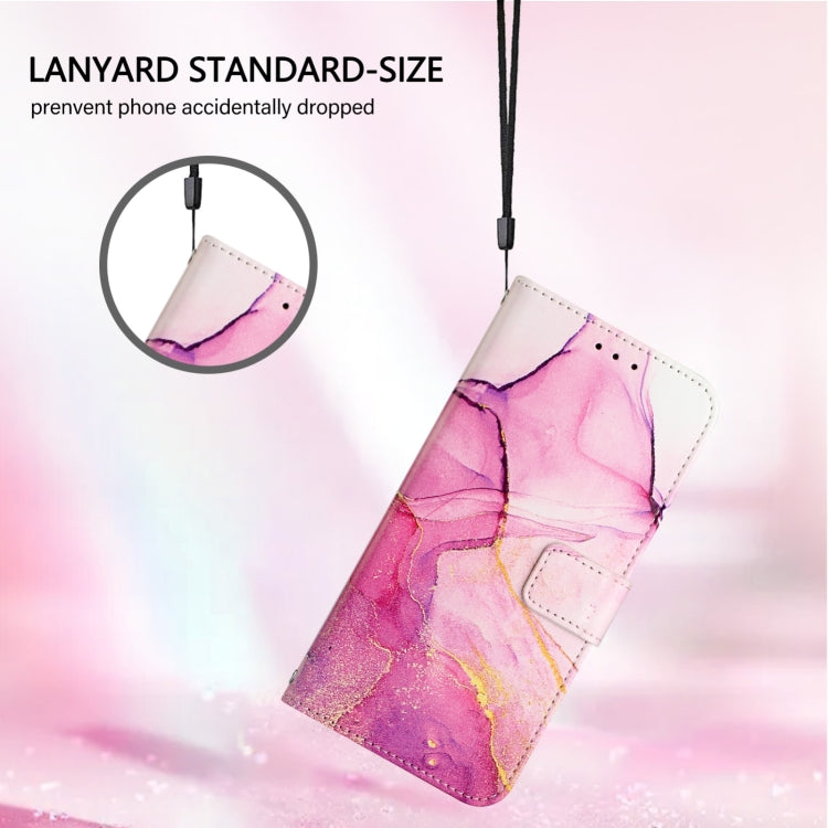 For iPhone 16 PT003 Marble Pattern Flip Leather Phone Case(Pink Purple Gold LS001) - iPhone 16 Cases by buy2fix | Online Shopping UK | buy2fix