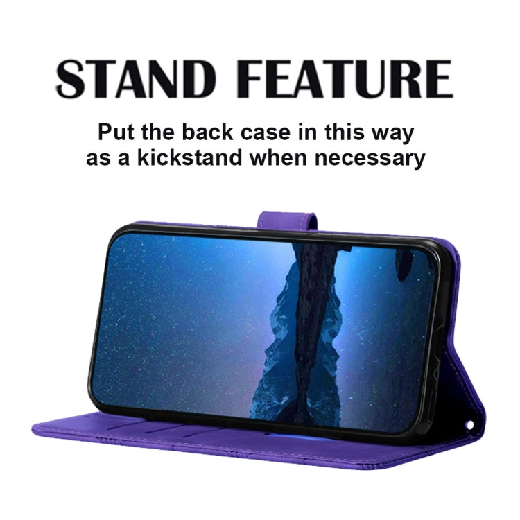 For iPhone 16 Plus Crossbody 3D Embossed Flip Leather Phone Case(Purple) by buy2fix