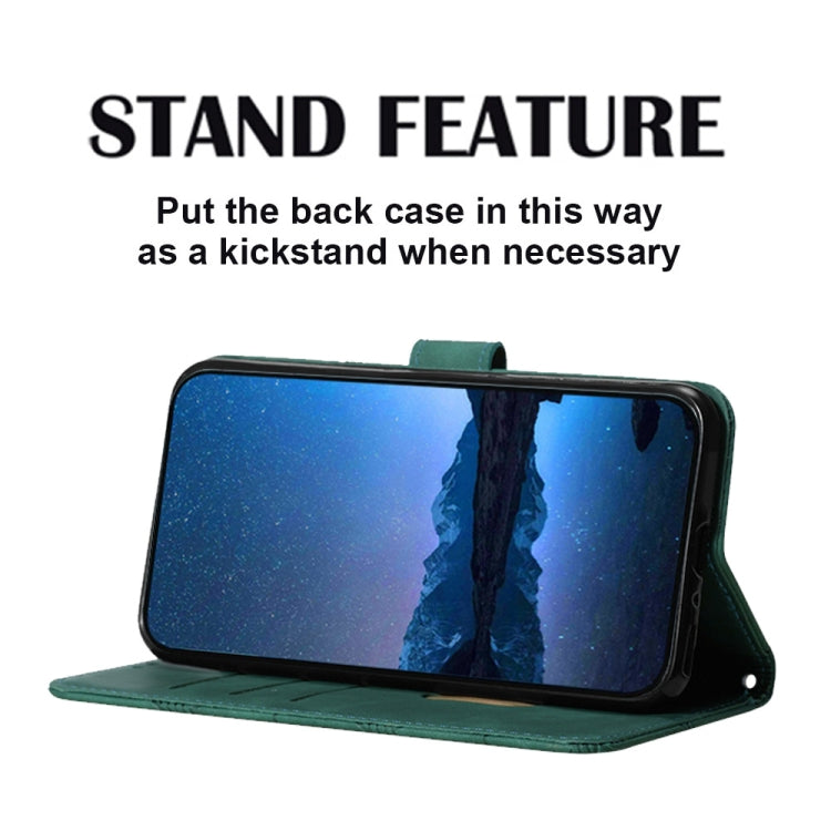 For iPhone 16 Plus Crossbody 3D Embossed Flip Leather Phone Case(Dark Green) by buy2fix