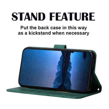 For iPhone 16 Plus Crossbody 3D Embossed Flip Leather Phone Case(Dark Green) by buy2fix
