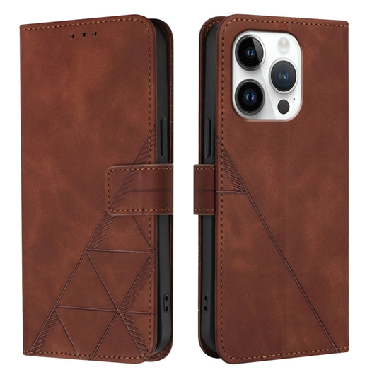 For iPhone 16 Pro Crossbody 3D Embossed Flip Leather Phone Case(Brown) by buy2fix