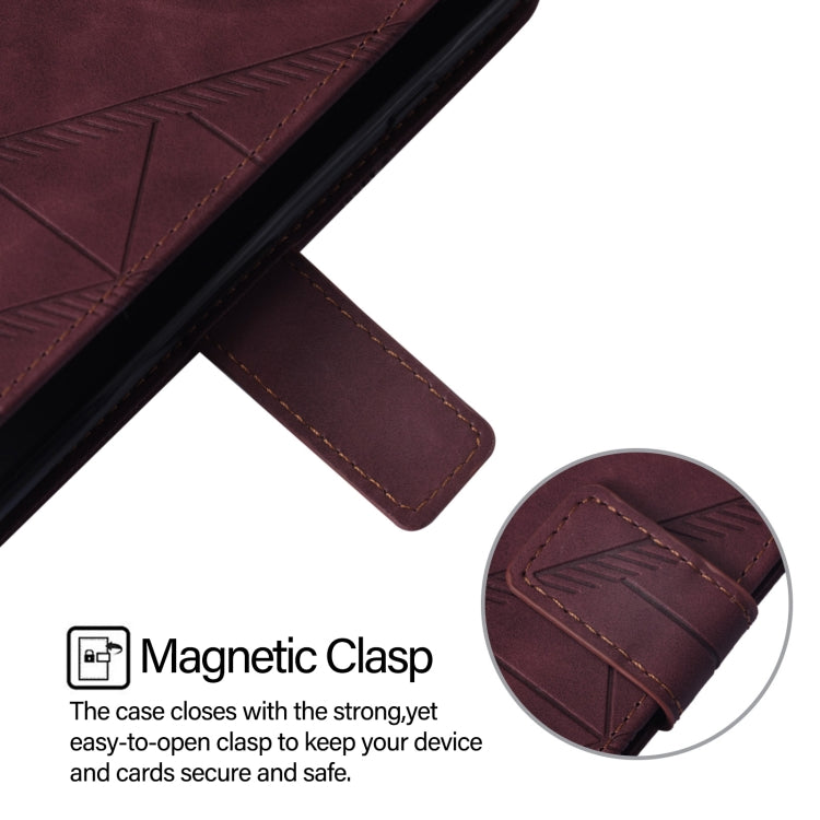 For iPhone 16 Pro Max Crossbody 3D Embossed Flip Leather Phone Case(Wine Red) - iPhone 16 Pro Max Cases by buy2fix | Online Shopping UK | buy2fix