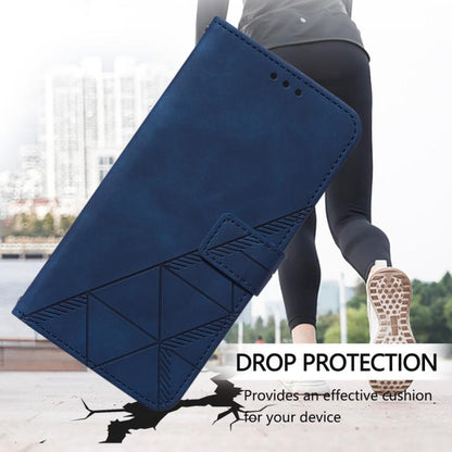 For iPhone 16e Crossbody 3D Embossed Flip Leather Phone Case(Blue) - iPhone 16e Cases by buy2fix | Online Shopping UK | buy2fix