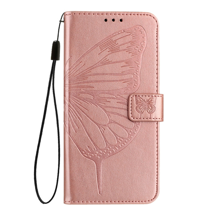 For iPhone SE 2024 Embossed Butterfly Leather Phone Case(Rose Gold) - More iPhone Cases by buy2fix | Online Shopping UK | buy2fix