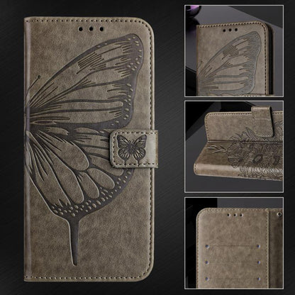 For iPhone Air Embossed Butterfly Leather Phone Case(Grey) - iPhone Air Cases by buy2fix | Online Shopping UK | buy2fix