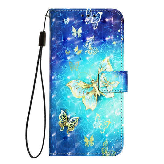 For iPhone 16e 3D Painting Horizontal Flip Leather Phone Case(Golden Butterfly) by buy2fix
