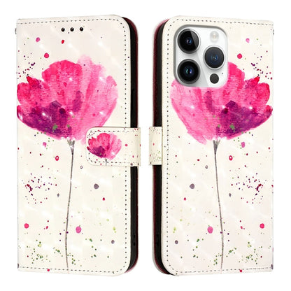 For iPhone 16 Pro Max 3D Painting Horizontal Flip Leather Phone Case(Flower) - iPhone 16 Pro Max Cases by buy2fix | Online Shopping UK | buy2fix