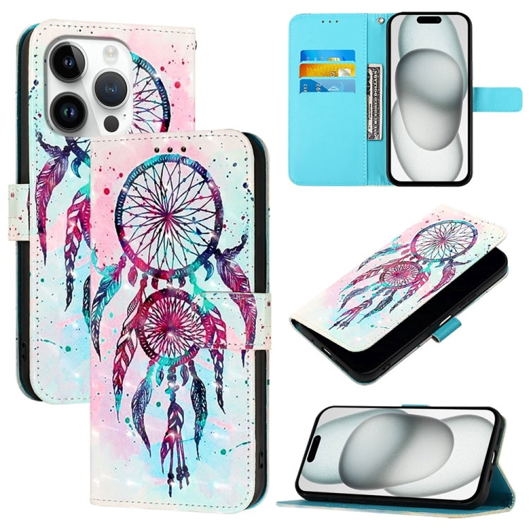 For iPhone 16 Pro 3D Painting Horizontal Flip Leather Phone Case(Color Drop Wind Chimes) by buy2fix