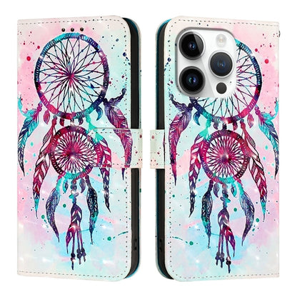 For iPhone 16 Pro 3D Painting Horizontal Flip Leather Phone Case(Color Drop Wind Chimes) by buy2fix