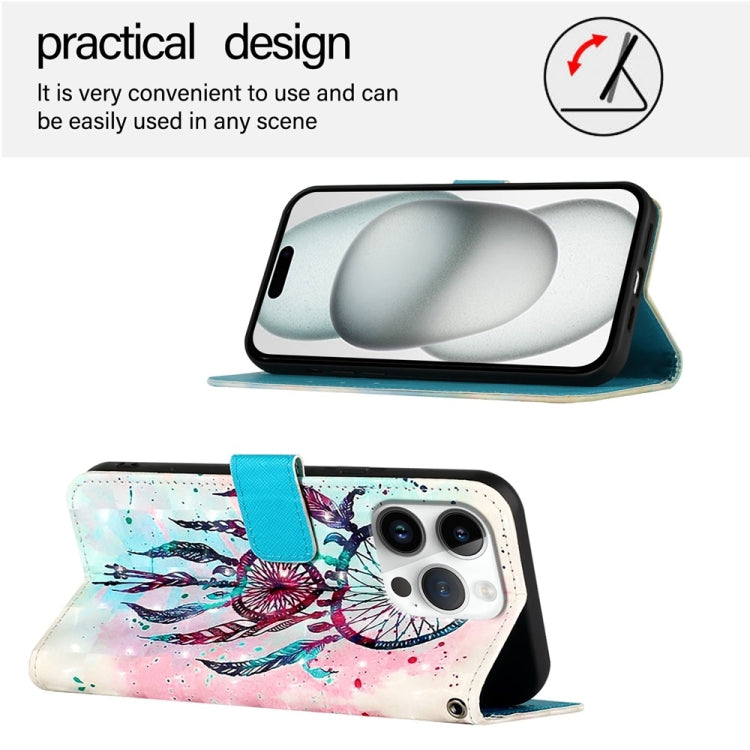 For iPhone 16 Pro 3D Painting Horizontal Flip Leather Phone Case(Color Drop Wind Chimes) by buy2fix