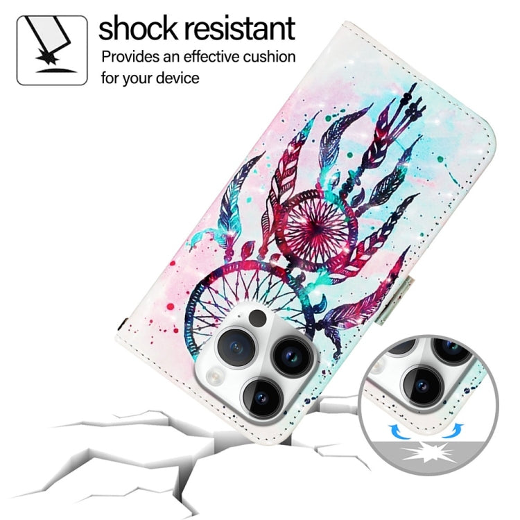 For iPhone 16 Pro 3D Painting Horizontal Flip Leather Phone Case(Color Drop Wind Chimes) by buy2fix