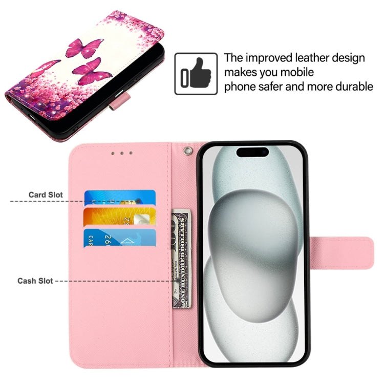 For iPhone 16 Pro 3D Painting Horizontal Flip Leather Phone Case(Rose Butterfly) by buy2fix