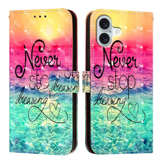 For iPhone 16 Plus 3D Painting Horizontal Flip Leather Phone Case(Chasing Dreams) by buy2fix