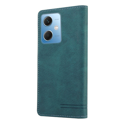 For Xiaomi Redmi Note 12 India/Poco X5 Skin Feel Anti-theft Brush Horizontal Flip Leather Case with Holder(Blue) - Xiaomi Cases by buy2fix | Online Shopping UK | buy2fix