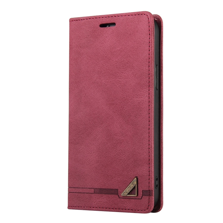 For Xiaomi Redmi Note 12 Pro+ India Skin Feel Anti-theft Brush Horizontal Flip Leather Case with Holder(Wine Red) - Xiaomi Cases by buy2fix | Online Shopping UK | buy2fix