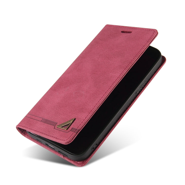 For Xiaomi Redmi Note 12 Pro+ India Skin Feel Anti-theft Brush Horizontal Flip Leather Case with Holder(Wine Red) - Xiaomi Cases by buy2fix | Online Shopping UK | buy2fix