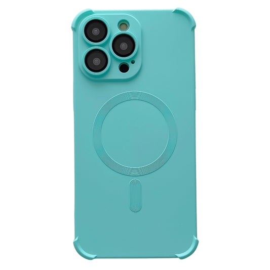For iPhone 14 Pro Max Four-corner Shockproof Skin Feel MagSafe Magnetic Phone Case(Cyan Blue) - iPhone 14 Pro Max Cases by buy2fix | Online Shopping UK | buy2fix