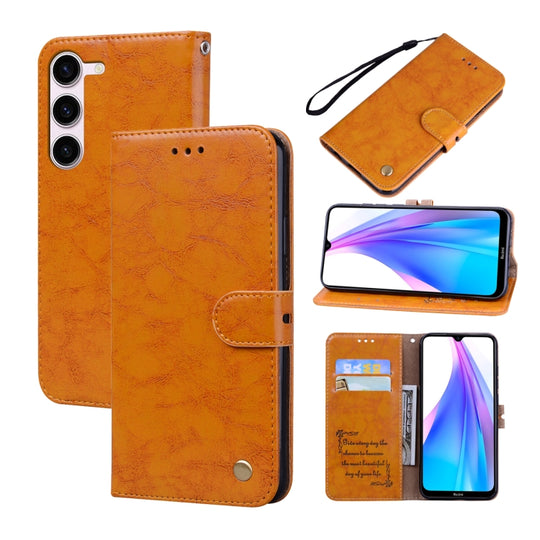 For Samsung Galaxy A24 4G Oil Wax Texture Leather Phone Case(Yellow)