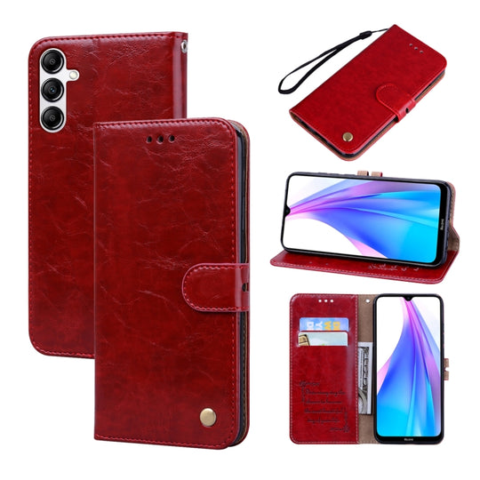 For Samsung Galaxy A24 4G Oil Wax Texture Leather Phone Case(Red)