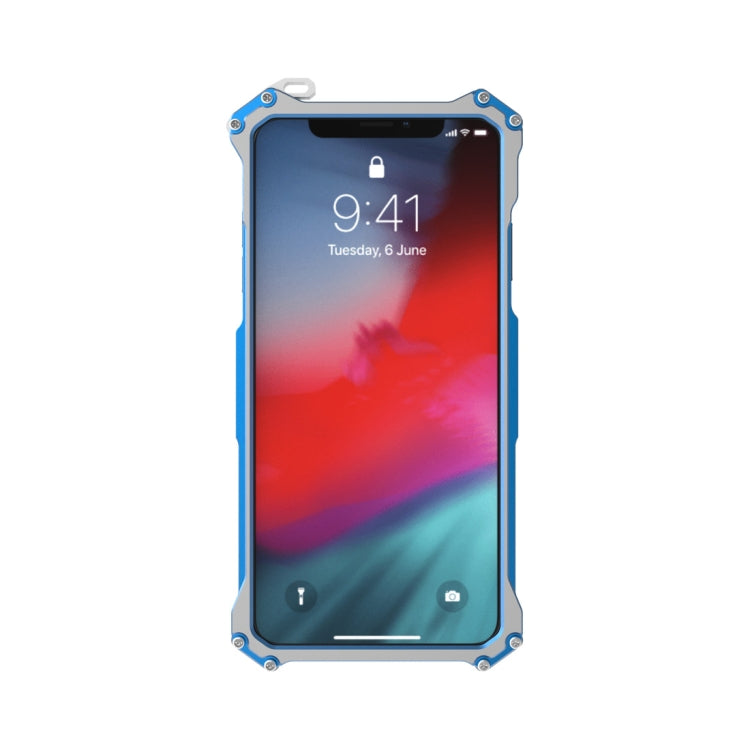 For iPhone XS Max R-JUST Shockproof Armor Metal Protective Case(Blue) - More iPhone Cases by R-JUST | Online Shopping UK | buy2fix