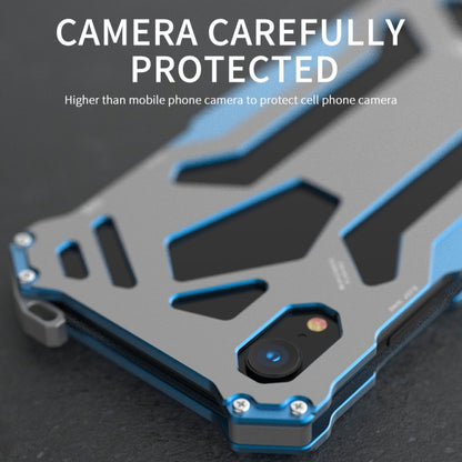 For iPhone XS Max R-JUST Shockproof Armor Metal Protective Case(Blue) - More iPhone Cases by R-JUST | Online Shopping UK | buy2fix