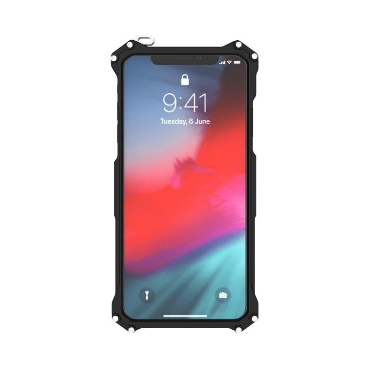 For iPhone X R-JUST Shockproof Armor Metal Protective Case(Black) - More iPhone Cases by R-JUST | Online Shopping UK | buy2fix