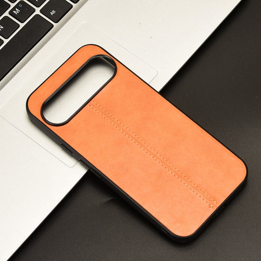 For Google Pixel 9 / Pixel 9 Pro Cow Pattern Sewing Back Cover Phone Case(Yellow) by buy2fix