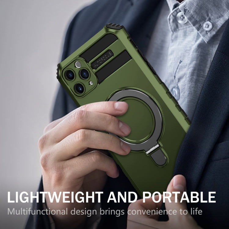 For iPhone 11 Pro MagSafe Magnetic Holder Phone Case(Green) by buy2fix