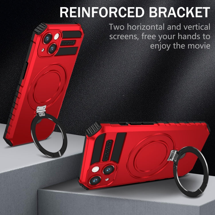 For iPhone 13 MagSafe Magnetic Holder Phone Case(Red) by buy2fix