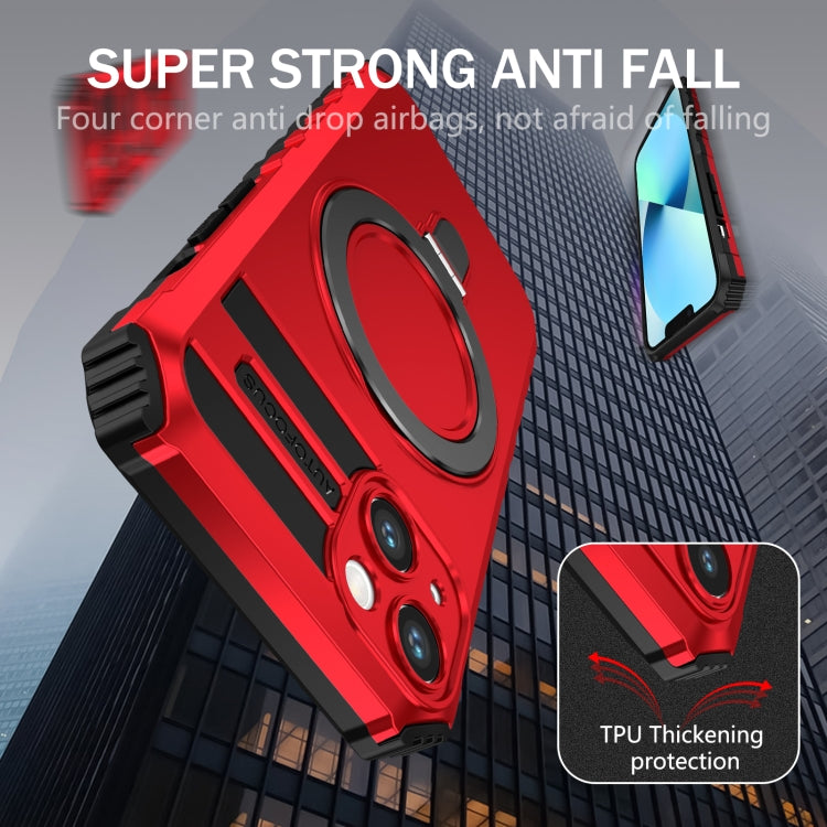 For iPhone 13 MagSafe Magnetic Holder Phone Case(Red) by buy2fix