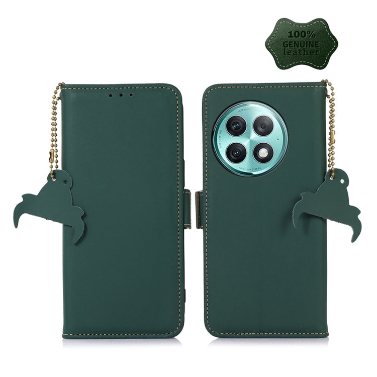 For OnePlus Ace 2 Pro Genuine Leather Magnetic RFID Leather Phone Case(Green) - OnePlus Cases by buy2fix | Online Shopping UK | buy2fix