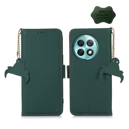 For OnePlus Ace 2 Pro Genuine Leather Magnetic RFID Leather Phone Case(Green) - OnePlus Cases by buy2fix | Online Shopping UK | buy2fix