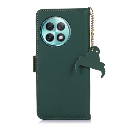 For OnePlus Ace 2 Pro Genuine Leather Magnetic RFID Leather Phone Case(Green) - OnePlus Cases by buy2fix | Online Shopping UK | buy2fix