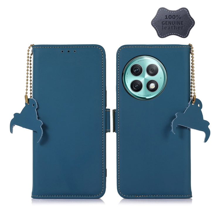 For OnePlus Ace 2 Pro Genuine Leather Magnetic RFID Leather Phone Case(Blue) - OnePlus Cases by buy2fix | Online Shopping UK | buy2fix