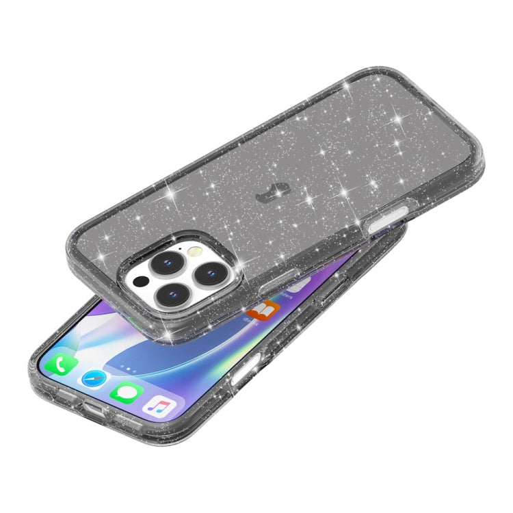 For iPhone 16 Pro Max Shockproof Terminator Glitter Powder Phone Case(Black) - iPhone 16 Pro Max Cases by buy2fix | Online Shopping UK | buy2fix