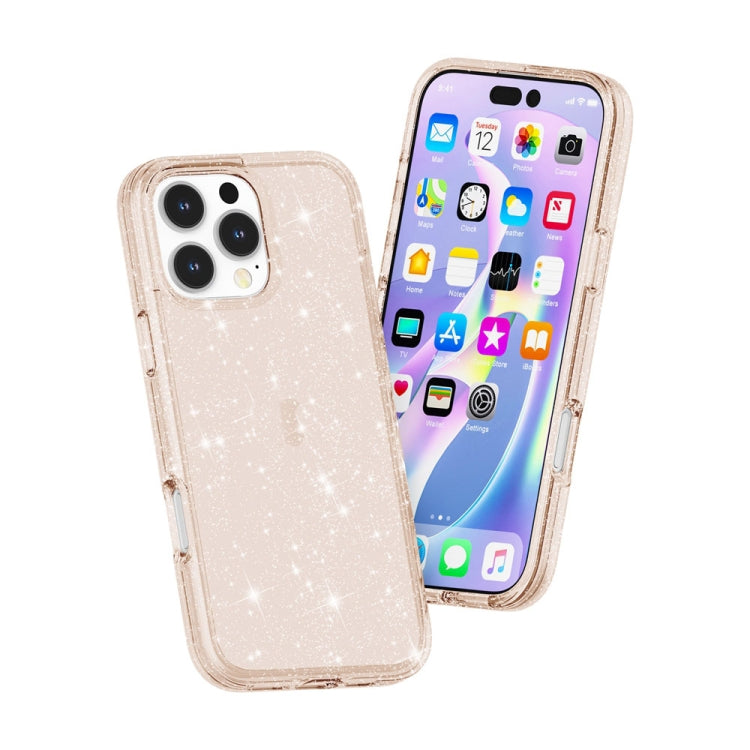 For iPhone 16 Pro Max Shockproof Terminator Glitter Powder Phone Case(Gold) - iPhone 16 Pro Max Cases by buy2fix | Online Shopping UK | buy2fix