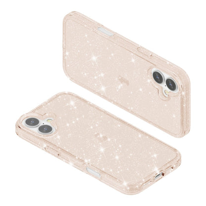 For iPhone 16 Plus Shockproof Terminator Glitter Powder Phone Case(Gold) - iPhone 16 Plus Cases by buy2fix | Online Shopping UK | buy2fix