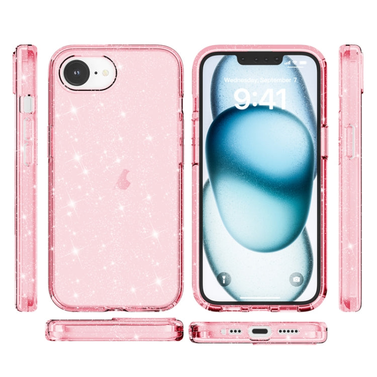 For iPhone 16e Shockproof Terminator Glitter Powder Phone Case(Pink) - iPhone 16e Cases by buy2fix | Online Shopping UK | buy2fix