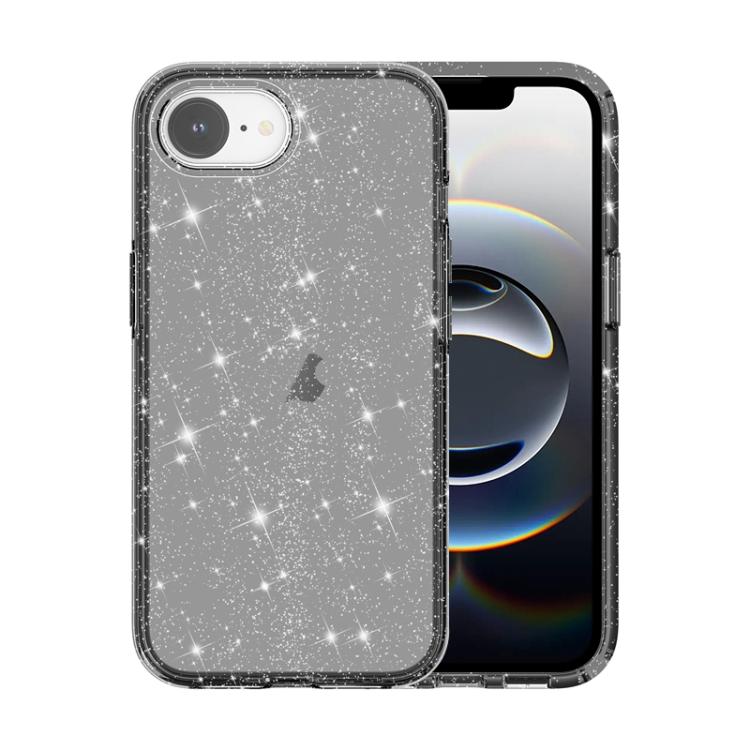 For iPhone 16e Shockproof Terminator Glitter Powder Phone Case(Black) - iPhone 16e Cases by buy2fix | Online Shopping UK | buy2fix