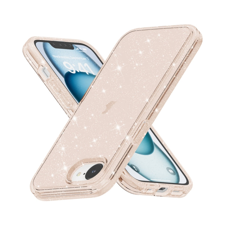 For iPhone 16e Shockproof Terminator Glitter Powder Phone Case(Gold) - iPhone 16e Cases by buy2fix | Online Shopping UK | buy2fix