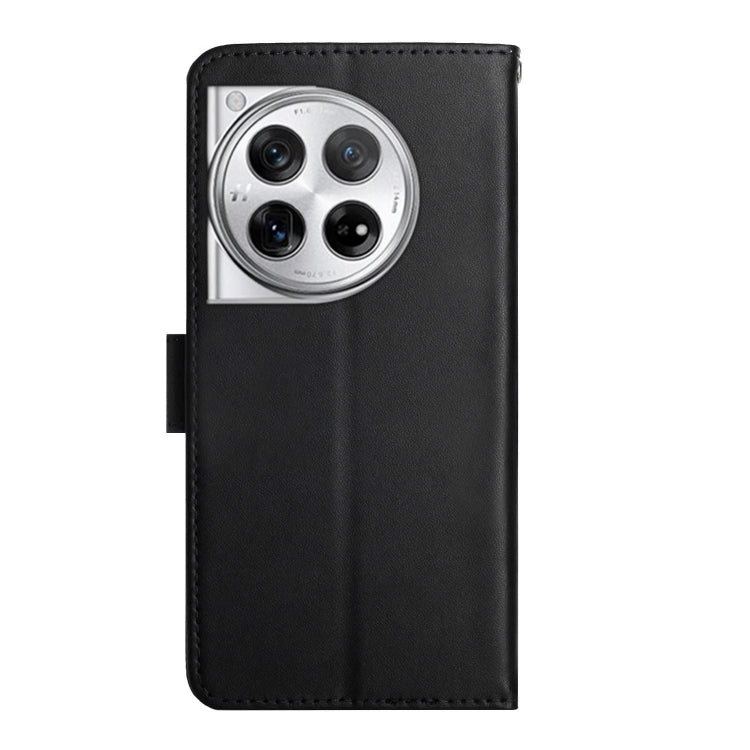 For OnePlus 12R 5G Global Genuine Leather Fingerprint-proof Flip Phone Case(Black) - OnePlus Cases by buy2fix | Online Shopping UK | buy2fix