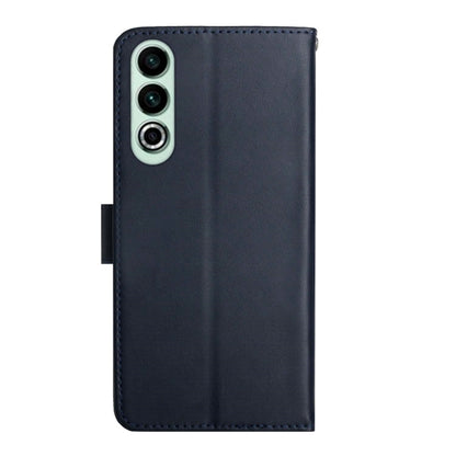 For OnePlus Nord CE4 Genuine Leather Fingerprint-proof Flip Phone Case(Blue) - OnePlus Cases by buy2fix | Online Shopping UK | buy2fix
