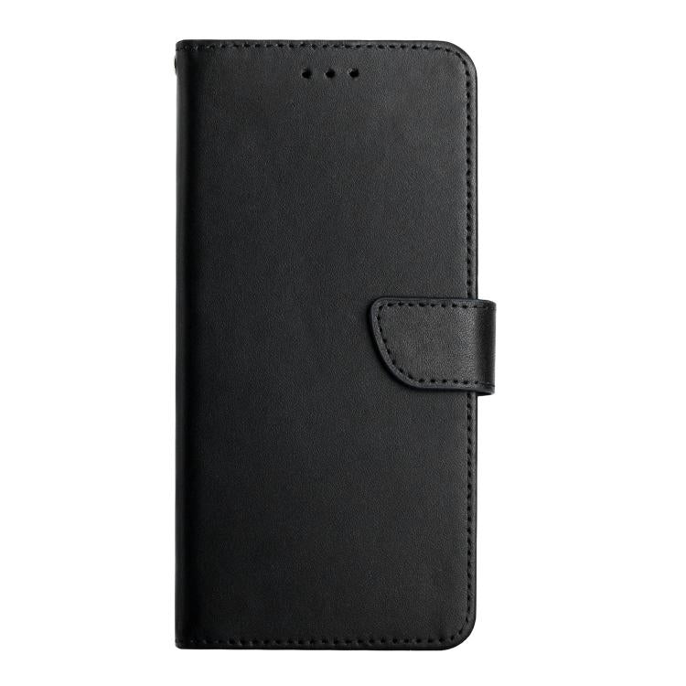 For OnePlus 13 Genuine Leather Fingerprint-proof Flip Phone Case(Black) - OnePlus Cases by buy2fix | Online Shopping UK | buy2fix